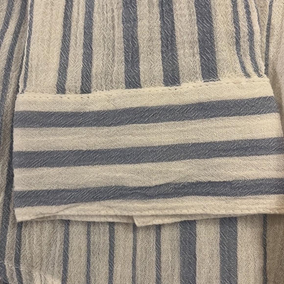 Sundance Blue White Striped Button Up cotton shirt size M - Picture 6 of 9